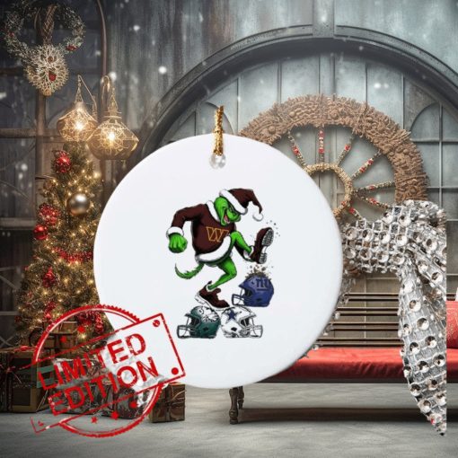 The Grinch Washington Commanders Stomp On NFL Teams Christmas Ornament