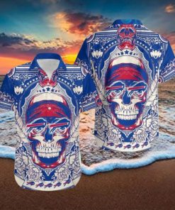 Buffalo Bills Hawaiian Shirt Pharaoh Skull Wolf Flower Buffalo Bills Gift