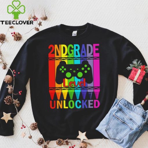 2nd Grade Level Unlocked Funny Gamer Shirt Back To School Crayons T Shirt