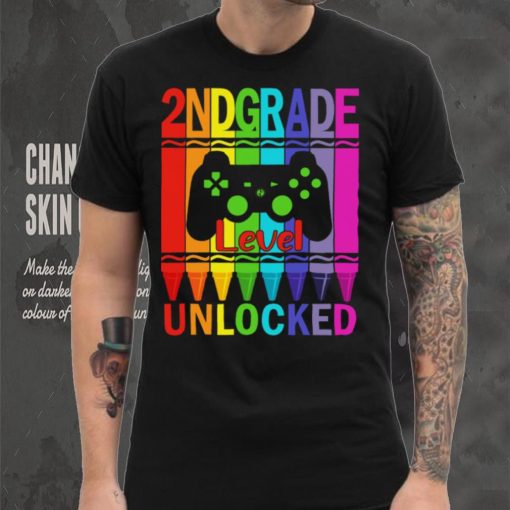 2nd Grade Level Unlocked Funny Gamer Shirt Back To School Crayons T Shirt