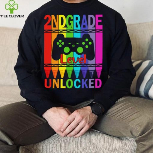 2nd Grade Level Unlocked Funny Gamer Shirt Back To School Crayons T Shirt