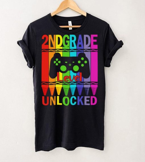 2nd Grade Level Unlocked Funny Gamer Shirt Back To School Crayons T Shirt