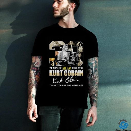 30 Years Of Nirvana 1967 1994 Kurt Cobain Thank You For The Memories Signature Shirt