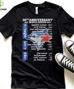 30th anniversary 1993 world series 2023 Toronto Blue Jays signatures hoodie, sweater, longsleeve, shirt v-neck, t-shirt