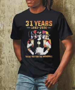 31 Years 1993 2024 Power Rangers Thank You For The Memories Shirt
