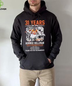31 Years Of 1991 – 2022 Ronnie Hillman Denver Broncos 2012 – 2015 Thank You For The Memories T Shirt