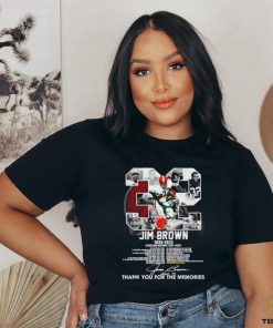32 Jim Brown 1936 2023 Cleveland Browns 1957 1965 thank you for the memories signature shirt