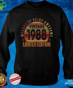 34 Year Old Gifts Vintage 1988 Limited Edition 34th Bday T Shirt