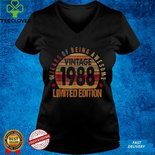 34 Year Old Gifts Vintage 1988 Limited Edition 34th Bday T Shirt