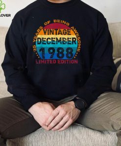 35 Years Old Vintage December 1988 Distressed 35th Birthday T Shirt