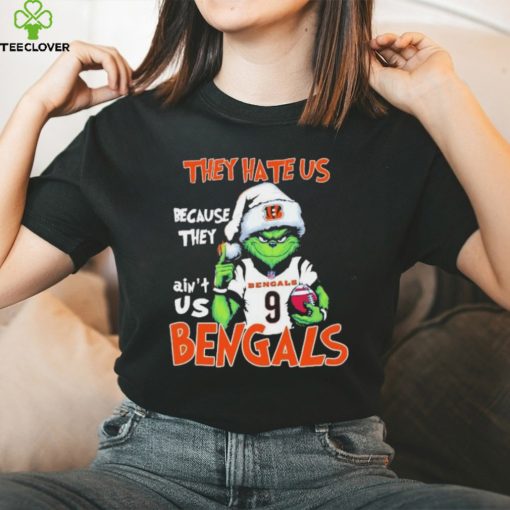 Joe Burrow Grinch They Hate Us Because They Ain’t Us Cincinnati Bengals Christmas Thoodie, sweater, longsleeve, shirt v-neck, t-shirt