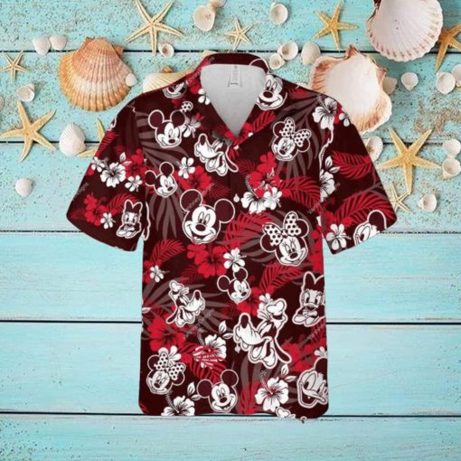 Disney Mickey Mouse Floral Aloha Hawaiian Shirt