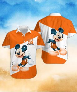 3D All Over Printed Home Depot Cute Mickey Short Sleeve Summer Gift Hawaiian Shirt Custom Name