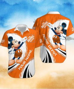 3D All Over Printed Home Depot Mickey Lover Gift Short Sleeve Summer Gift Hawaiian Shirt Custom Name