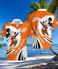 3D All Over Printed Home Depot Mickey Lover Gift Short Sleeve Summer Gift Hawaiian Shirt Custom Name