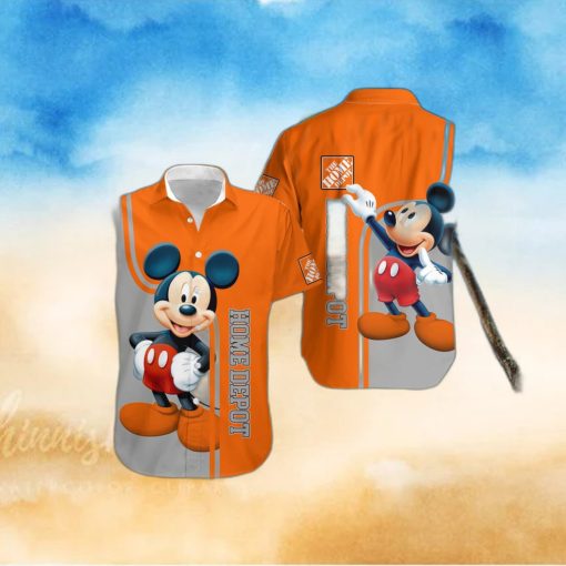 3D All Over Printed Home Depot Mickey Lover Short Sleeve Summer Gift Hawaiian Shirt