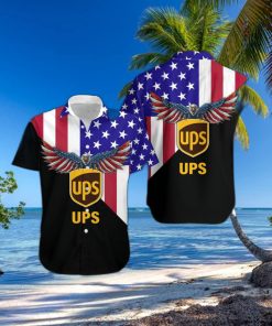 3D All Over Printed Ups US Flag Eagle Short Sleeve Summer Gift Hawaiian Shirt