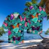 3D Beautiful Butterfly Blue Leaf Aloha Summer Beach Hawaiian Shirt