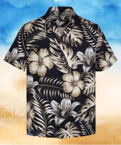 3D Black Floral Hibiscus Short Sleeve Summer Beach Hawaiian Shirt