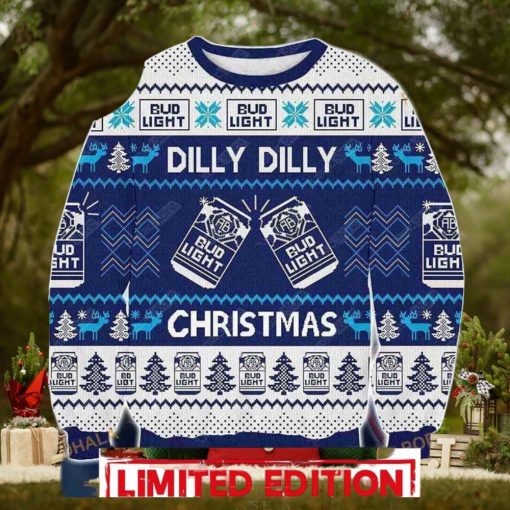 3D Bud Light Dilly Beer Ugly Christmas Sweater