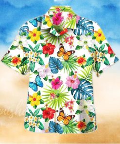 3D Butterfly Flower Tropical Aloha Summer Beach Hawaiian Shirt