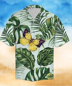 3D Butterfly Palm Flower Tropical Aloha Summer Beach Hawaiian Shirt