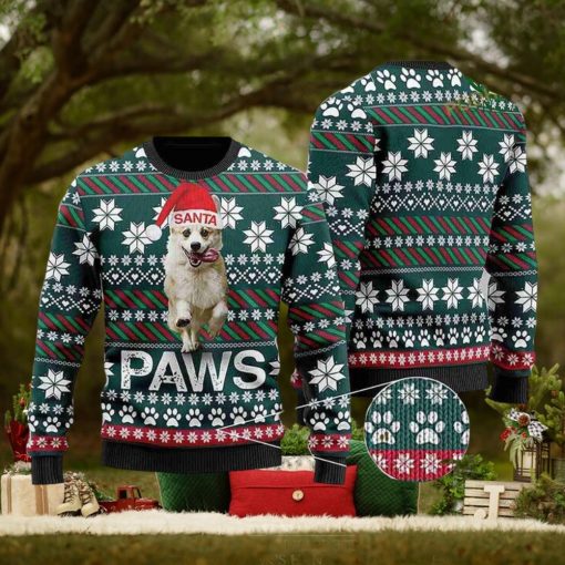 3D Cardigan Welsh Corgi Santa Printed Paws Christmas Funny Ugly Sweater