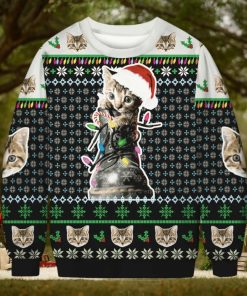 3D Cat Print Christmas Meo Sweater