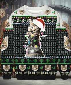 3D Cat Print Christmas Meo Sweater