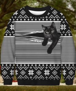 3D Cat Print Christmas Sweater