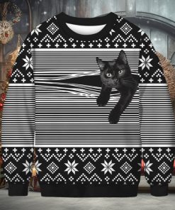 3D Cat Print Christmas Sweater