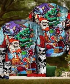 3D Christmas And Skull Scary Ugly Sweater