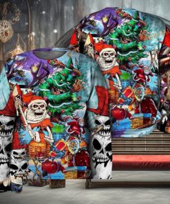 3D Christmas And Skull Scary Ugly Sweater