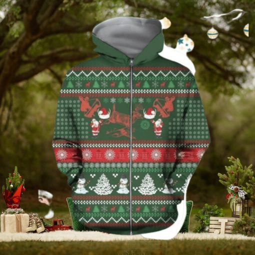 3D Hunting Christmas Silky Hoodie 3D All Over Print