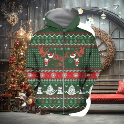 3D Hunting Christmas Silky Hoodie 3D All Over Print