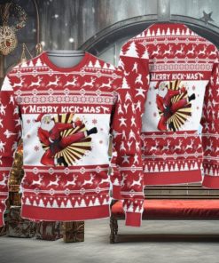 3D Karate Santa Merry Kick Mas Ugly Sweater