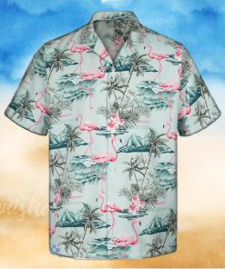 3D Mint Flamingo Island Short Sleeve Summer Beach Hawaiian