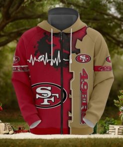 3D Printed San Francisco 49ers Hoodie Luxury Graphic Heart 3D Hoodie