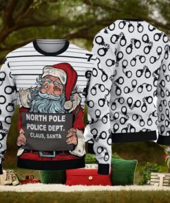 3D Santa Claus Arrested By North Pole Police Ugly Sweater Christmas Christmas Gift For Men And Women Party Holiday