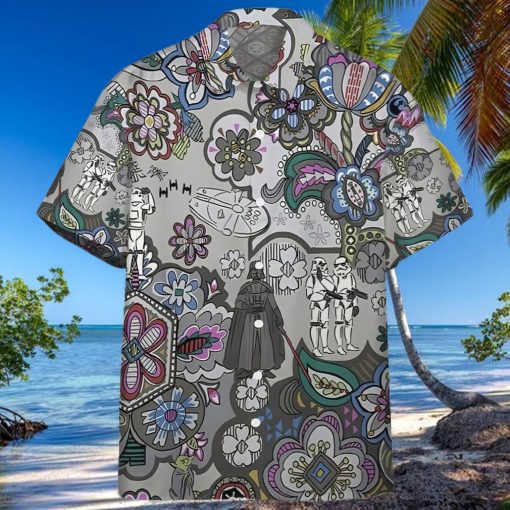 3D Star Wars Bandana Custom Gray Pattern Hawaiian Shirt