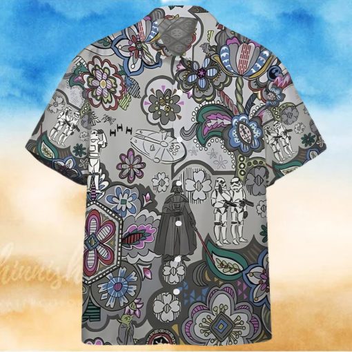 3D Star Wars Bandana Custom Gray Pattern Hawaiian Shirt