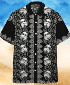 3D Star Wars Bandana Pattern White Pattern Black Background Hawaiian Shirt