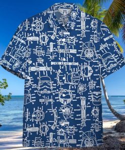 3D Star Wars Blueprint Of Spaceship Scan Custom Hawaiian Shirt