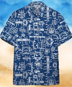 3D Star Wars Blueprint Of Spaceship Scan Custom Hawaiian Shirt