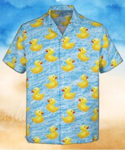 3D Swimming Yellow Rubber Duck Short Sleeve Summer Beach Hawaiian