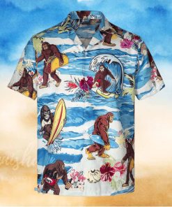 3D god zilla Loves Surfing Short Sleeve Summer Beach Hawaiian Shirt