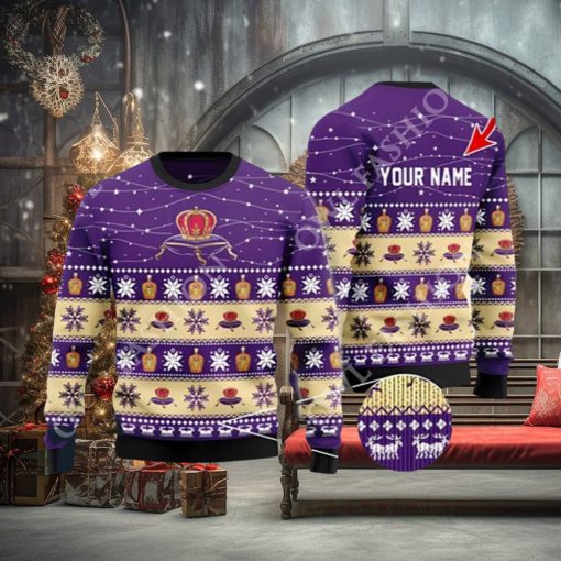 Personalized Christmas Twinkle Lights Crown Royal Christmas Beer Sweater