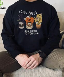 Hocus Pocus I Need Coffee to Focus Halloween Teacher Womens T Shirt