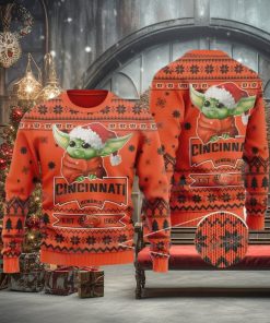 Baby Yoda Cincinnati Football Est 1968 Ugly Christmas Sweater Bengals Gifts