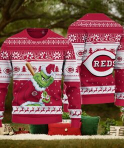 Cincinnati Reds Grinch Christmas Ugly Sweater